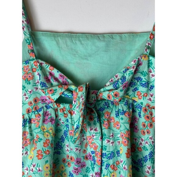 J Crew Shirt‎ Women 6 Green Floral Tie Back Tank Top Cami NWT Boho Cottagecore - Picture 8 of 12
